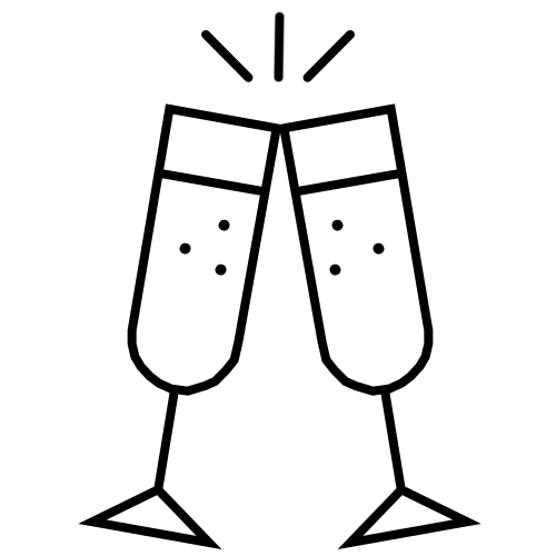 klirrende Gläser als Symbol für Fiemenevents